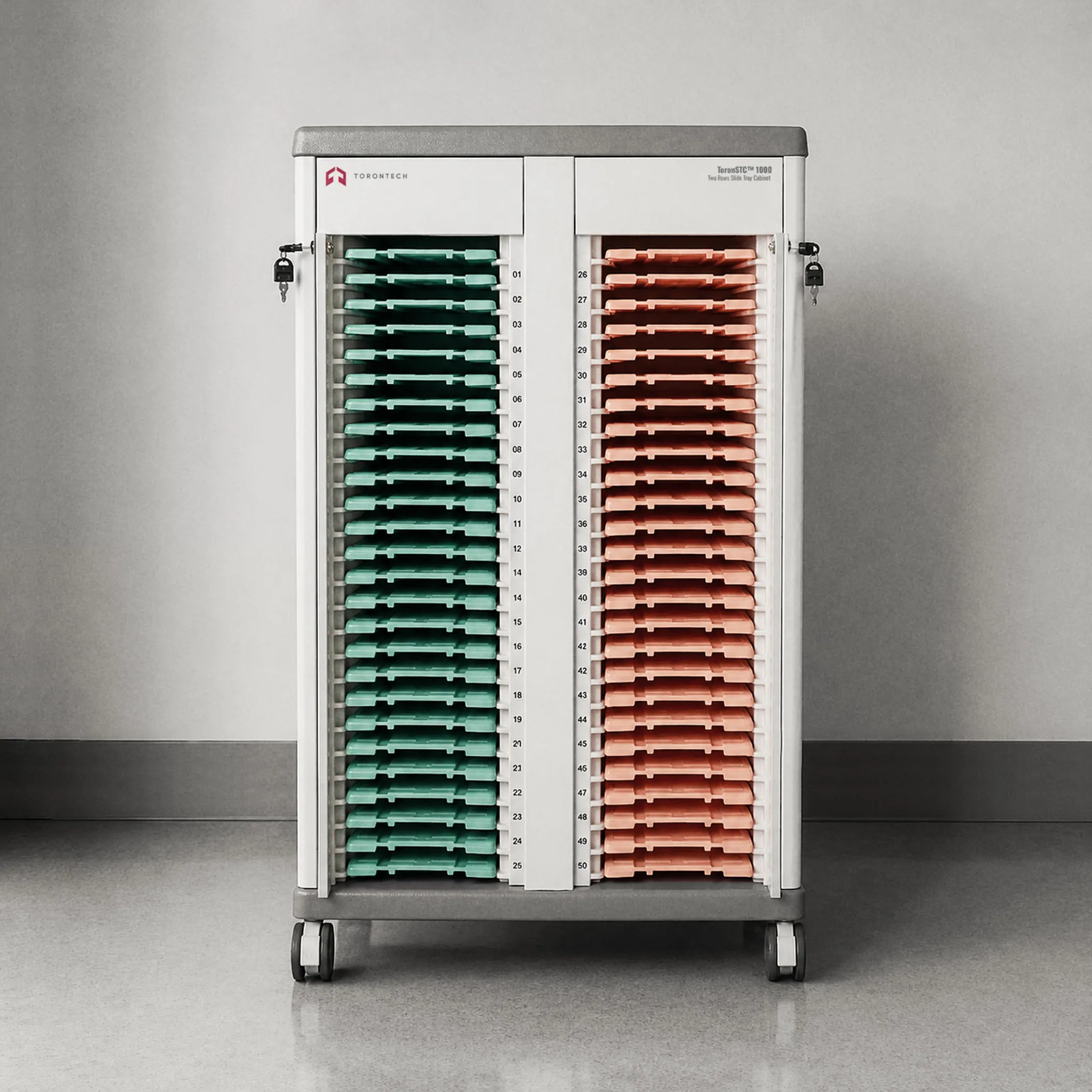 Two Rows Slide Tray Cabinet