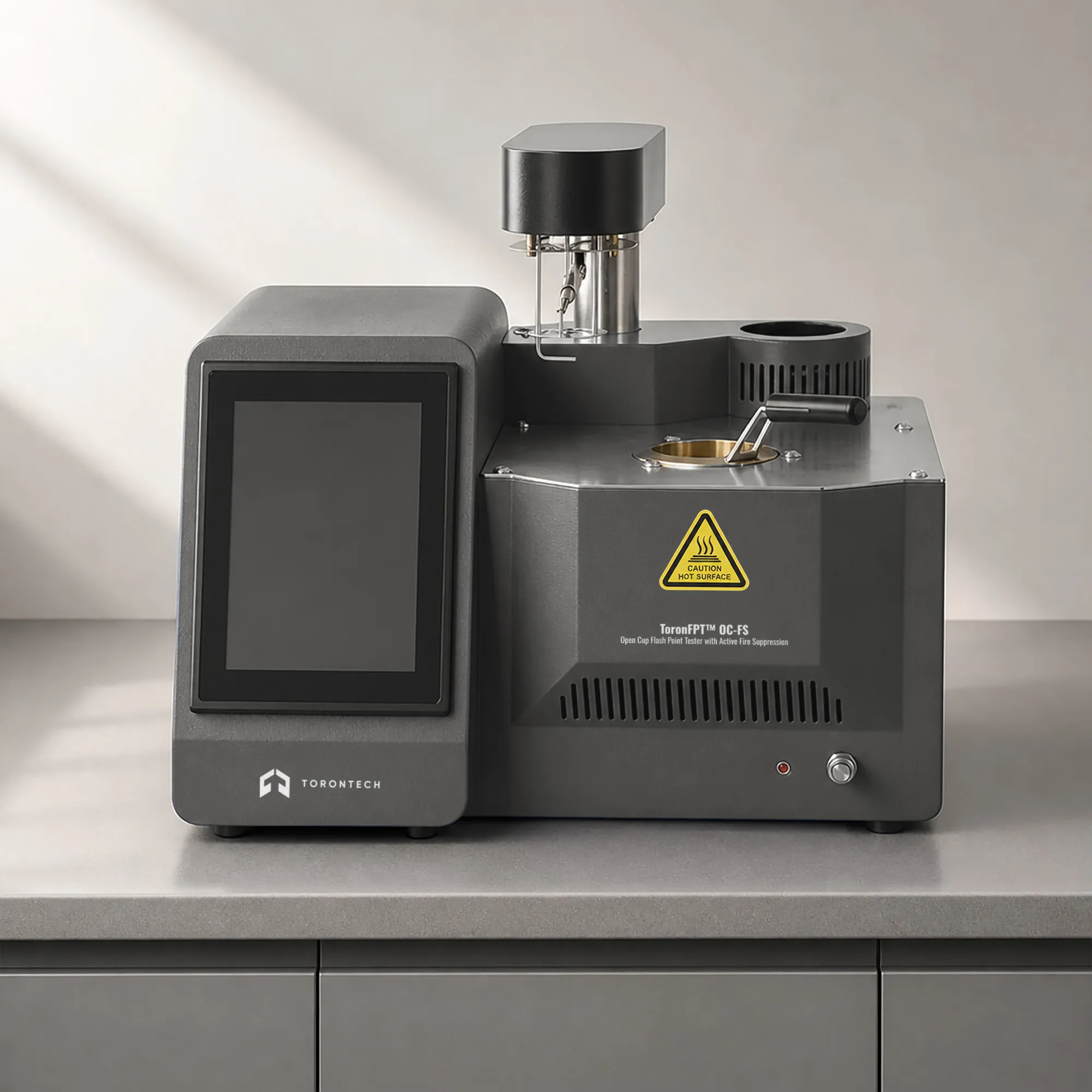 Open Cup Flash Point Tester with Active Fire Suppression