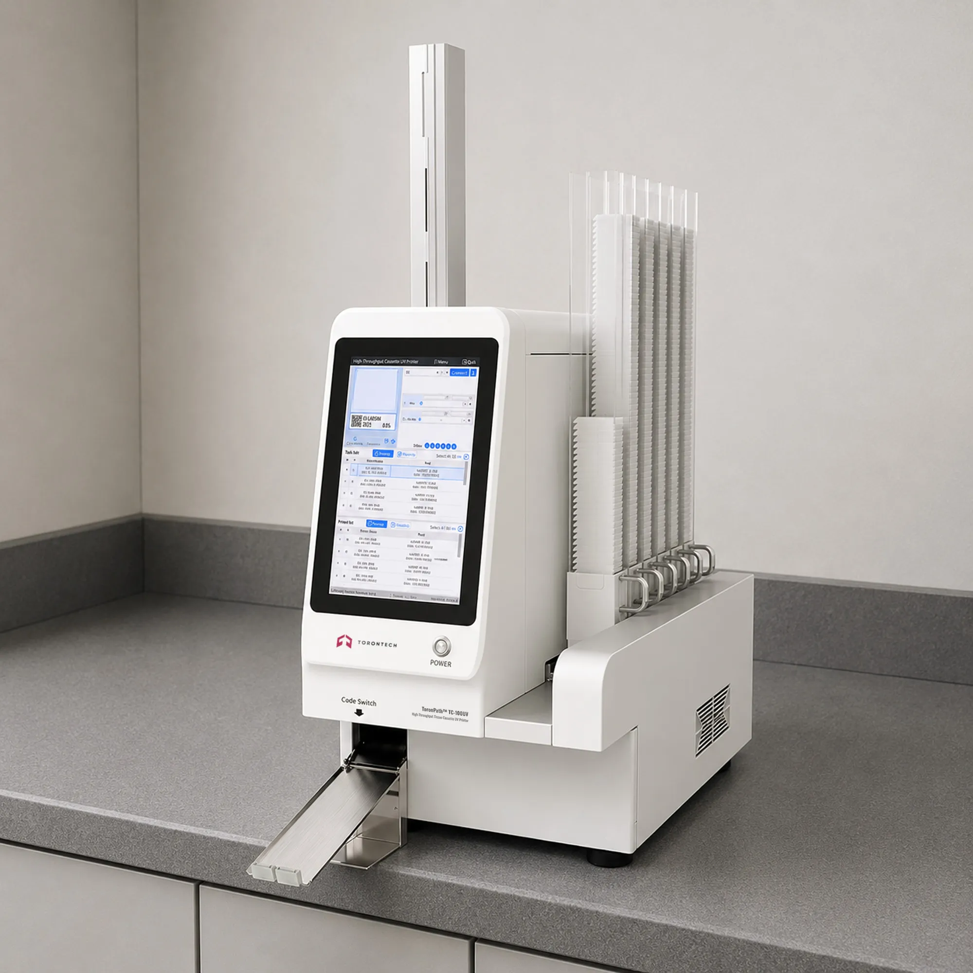High-Throughput Tissue Cassette UV Printer