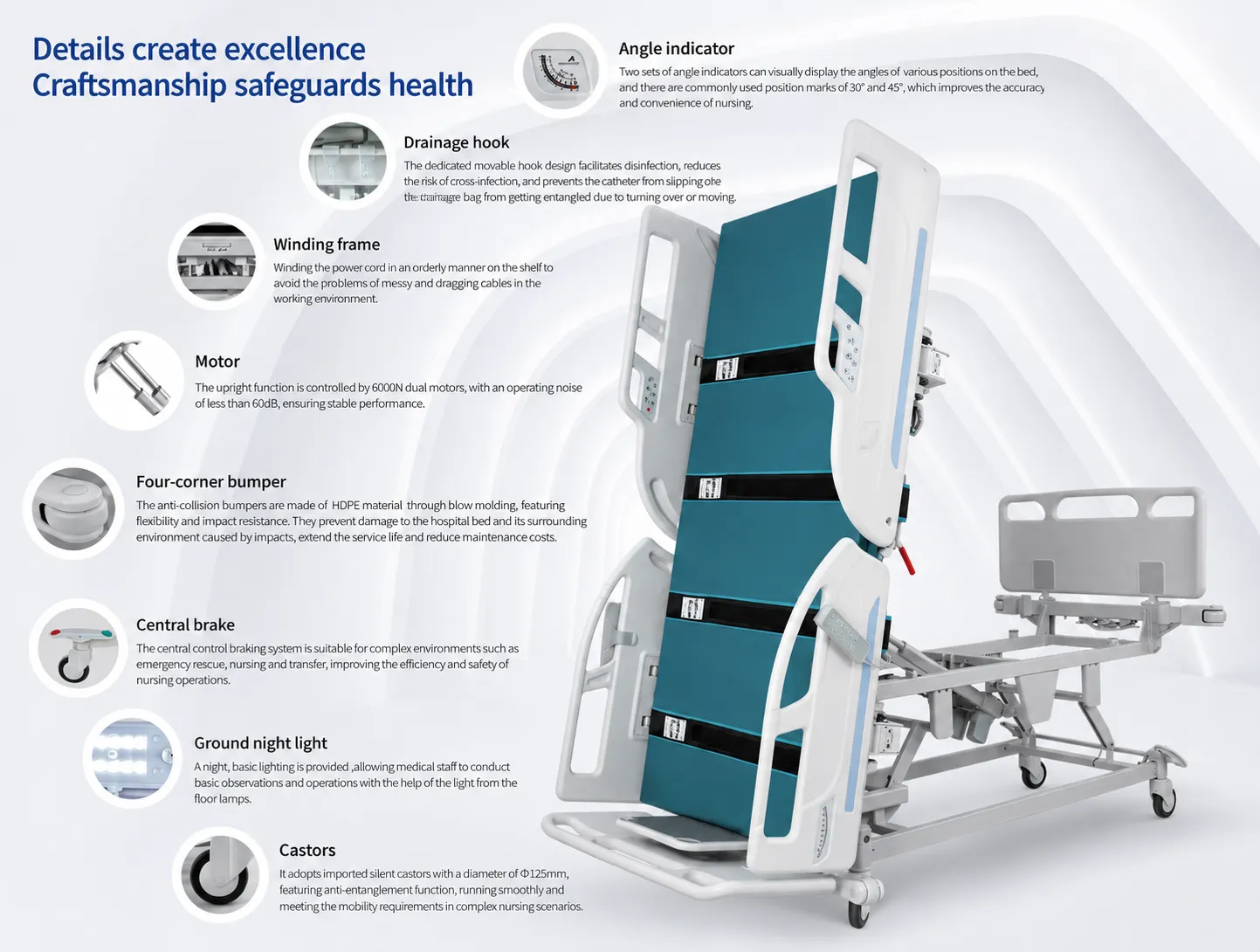 Electric Standing Hospital Bed - ToronCare™ 1055