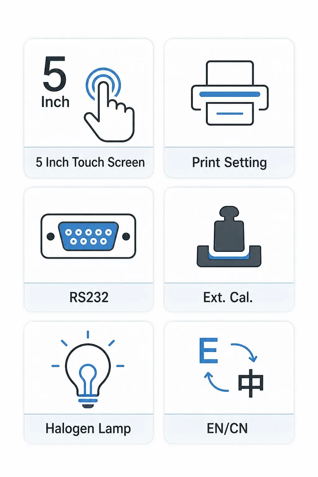 Touch Screen Halogen Moisture Analyzer