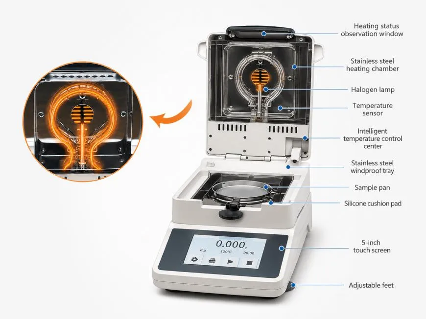 Touch Screen Halogen Moisture Analyzer