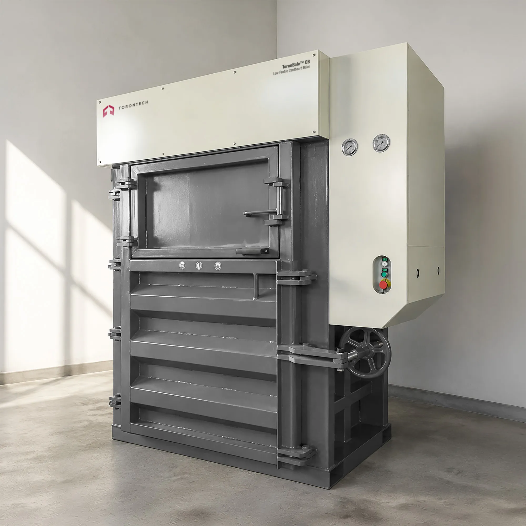 Low-Profile Cardboard Baler