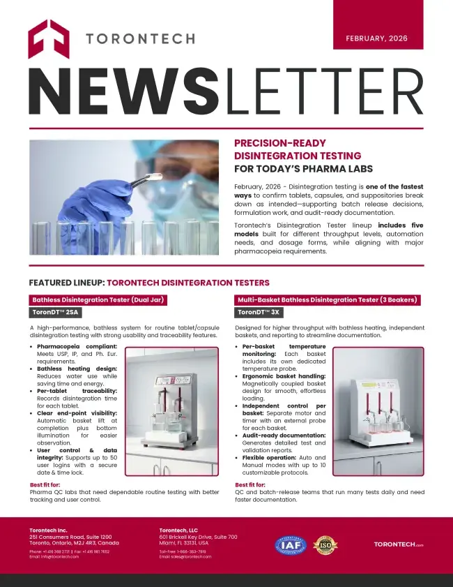 Precision-Ready Disintegration Testing For Today’s Pharma Labs - Torontech